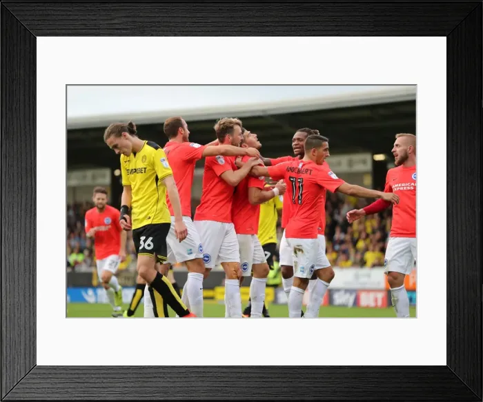 Framed Print : Championship Showdown: Burton Albion vs. Brighton and Hove Albion at Pirelli Stadium (17SEP16) Framed Print : Championship Showdown: Burton Albion vs. Brighton and Hove Albion at Pirelli Stadium (17SEP16)