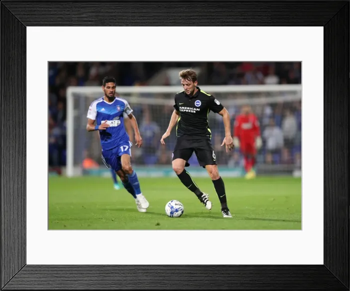 Framed Print : Brighton and Hove Albion vs Ipswich Town: A Battle in the Sky Bet Championship at Portman Road (September 27, 2016)