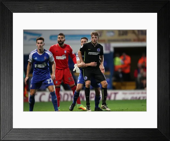Framed Print : Brighton and Hove Albion vs Ipswich Town: A Championship Battle at Portman Road (September 2016)