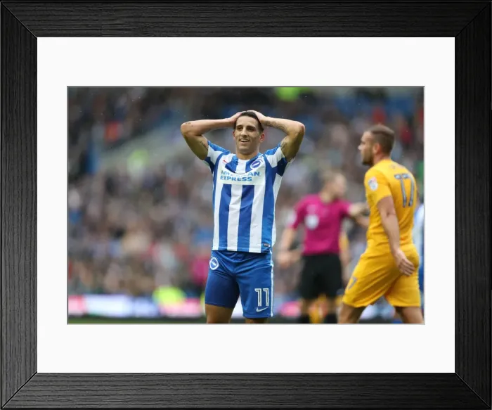 Framed Print : Brighton and Hove Albion vs. Preston North End: A Fierce EFL Sky Bet Championship Clash at the American Express Community Stadium (15OCT16)