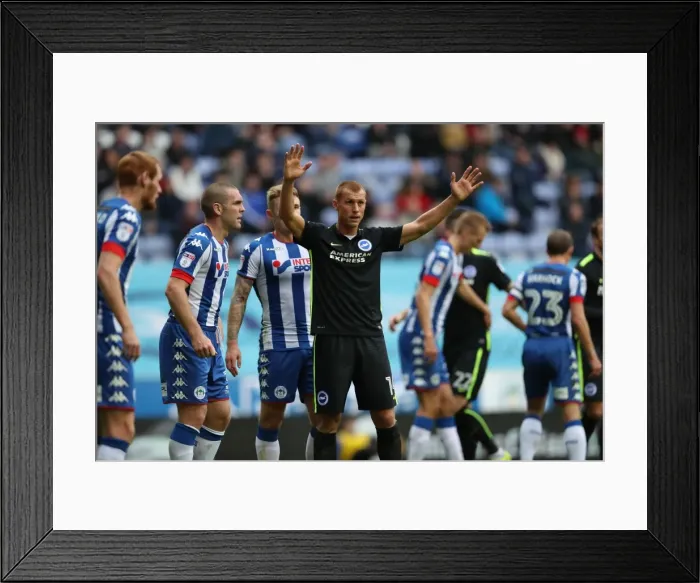 Framed Print : Brighton & Hove Albion vs. Wigan Athletic: A Battle from Season 2016-17 - 22nd October 2016
