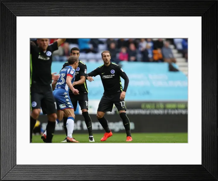 Framed Print : Brighton and Hove Albion vs. Wigan Athletic: A Battle in the 2016-17 Season (October 22, 2016)