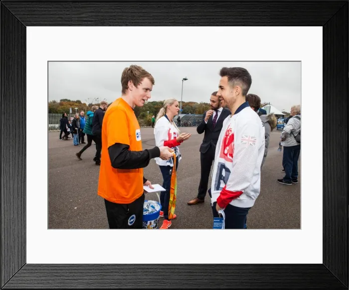 Framed Print : Paralympian Will Bayley Cheers for Brighton and Hove Albion at Norwich City Championship Match, October 2016 Framed Print : Paralympian Will Bayley Cheers for Brighton and Hove Albion at Norwich City Championship Match, October 2016