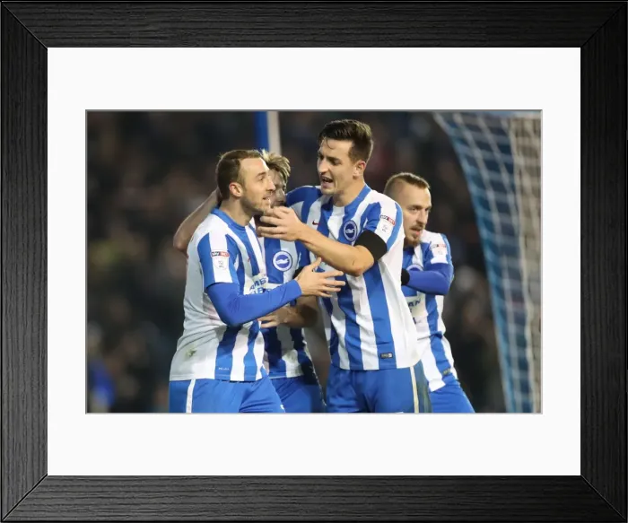 Framed Print : Brighton and Hove Albion vs. Fulham: A Battle in the EFL Sky Bet Championship (November 2016)