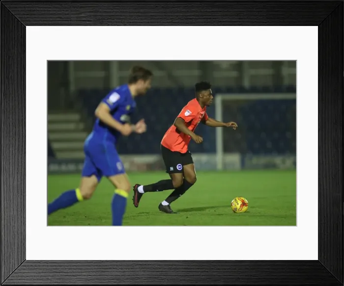 Framed Print : EFL Trophy: AFC Wimbledon vs. Brighton & Hove Albion Clash at The Cherry Red Records Stadium (06DEC16) Framed Print : EFL Trophy: AFC Wimbledon vs. Brighton & Hove Albion Clash at The Cherry Red Records Stadium (06DEC16)