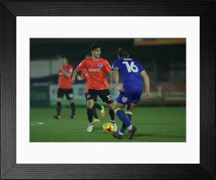 Framed Print : Brighton & Hove Albion vs. AFC Wimbledon: EFL Trophy Showdown at The Cherry Red Records Stadium (06DEC16)