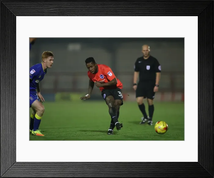 Framed Print : Brighton & Hove Albion U23s Take on AFC Wimbledon in EFL Trophy Clash at The Cherry Red Records Stadium (06DEC16) Framed Print : Brighton & Hove Albion U23s Take on AFC Wimbledon in EFL Trophy Clash at The Cherry Red Records Stadium (06DEC16)