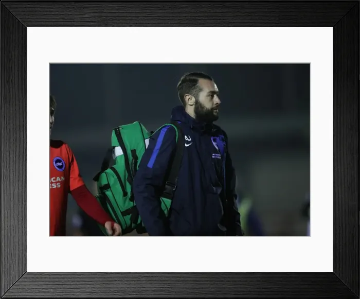 Framed Print : EFL Trophy Clash: AFC Wimbledon vs. Brighton & Hove Albion at The Cherry Red Records Stadium (06DEC16) Framed Print : EFL Trophy Clash: AFC Wimbledon vs. Brighton & Hove Albion at The Cherry Red Records Stadium (06DEC16)