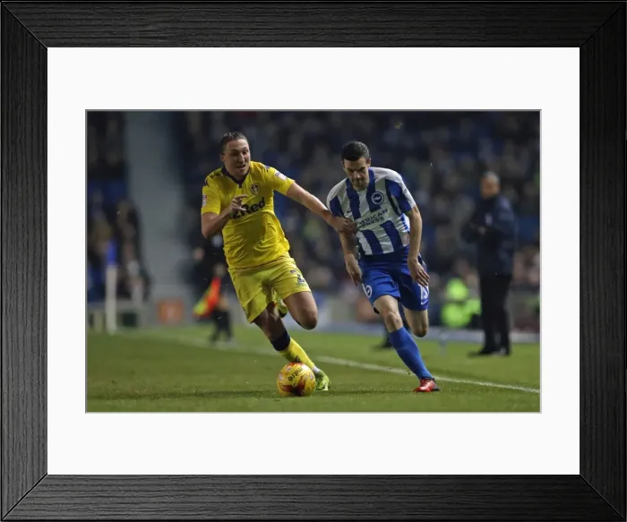 Framed Print : Brighton and Hove Albion vs. Leeds United: EFL Sky Bet Championship Showdown at American Express Community Stadium (December 9, 2016)