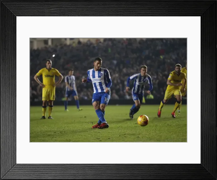 Framed Print : Brighton and Hove Albion vs. Leeds United: EFL Sky Bet Championship Showdown at American Express Community Stadium (December 9, 2016)