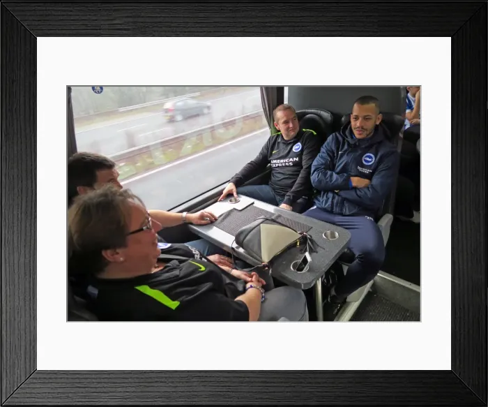 Framed Print : Brighton & Hove Albion's Sky Bet 10 in 10 Bus Journey: Fans and Liam Rosenior Heading to Birmingham City Game (17DEC16) Framed Print : Brighton & Hove Albion's Sky Bet 10 in 10 Bus Journey: Fans and Liam Rosenior Heading to Birmingham City Game (17DEC16)