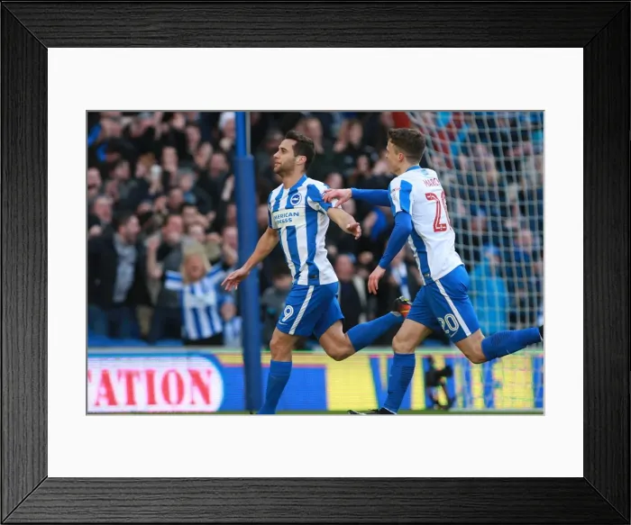 Framed Print : Brighton & Hove Albion's Sam Baldock Scores the Opener in Sky Bet Championship Match against Queens Park Rangers (December 2016) Framed Print : Brighton & Hove Albion's Sam Baldock Scores the Opener in Sky Bet Championship Match against Queens Park Rangers (December 2016)