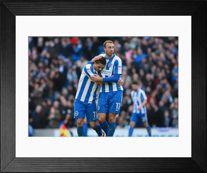 Framed Print : Brighton & Hove Albion: Knockaert and Murray Celebrate Goal vs. Queens Park Rangers (27 / 12 / 2016) Framed Print : Brighton & Hove Albion: Knockaert and Murray Celebrate Goal vs. Queens Park Rangers (27 / 12 / 2016)