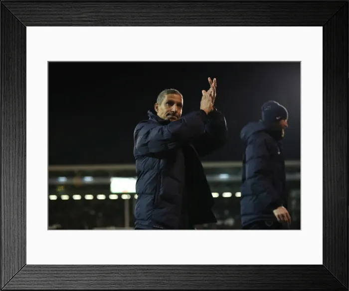 Framed Print : Brighton and Hove Albion vs. Fulham: EFL Sky Bet Championship Clash at Craven Cottage (02JAN17)