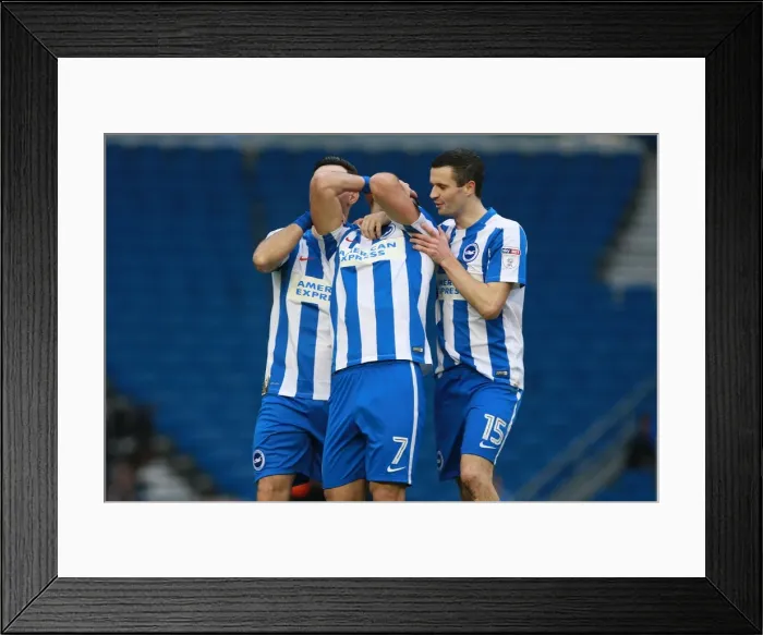 Framed Print : Brighton & Hove Albion's Beram Kayal Scores Opening Goal Against Milton Keynes Dons in FA Cup Third Round (07JAN17)