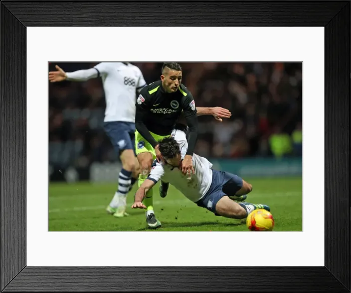 Framed Print : Brighton and Hove Albion vs. Preston North End: EFL Sky Bet Championship Clash at Deepdale (14Jan17)