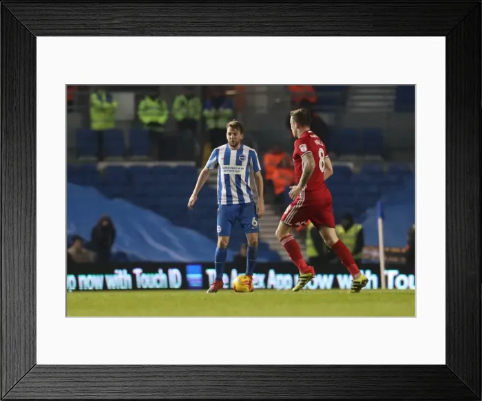 Framed Print : Intense Championship Showdown: Brighton and Hove Albion vs. Cardiff City (24Jan17)