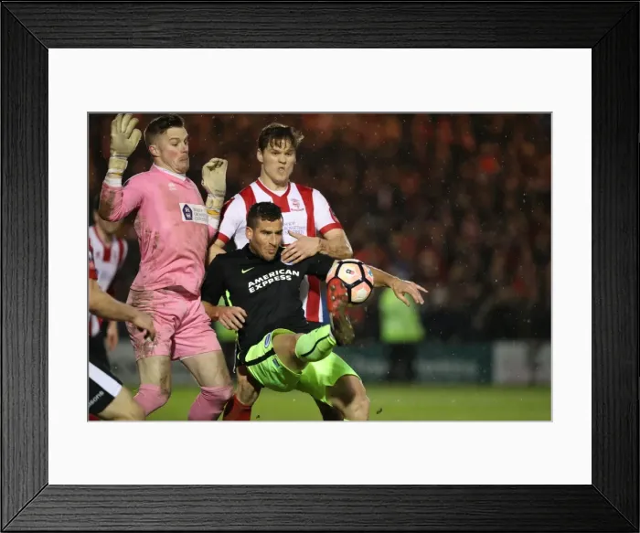 Framed Print : Brighton and Hove Albion Face Off Against Lincoln City in FA Cup Fourth Round (28JAN17)