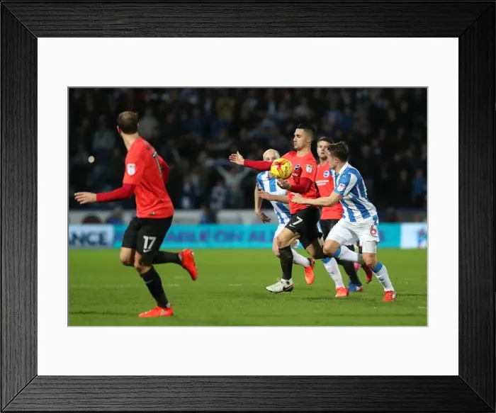 Framed Print : Brighton and Hove Albion vs. Huddersfield Town: EFL Sky Bet Championship Showdown at The John Smiths Stadium (02FEB17) Framed Print : Brighton and Hove Albion vs. Huddersfield Town: EFL Sky Bet Championship Showdown at The John Smiths Stadium (02FEB17)