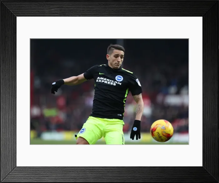 Framed Print : Brentford vs. Brighton and Hove Albion: Championship Clash at Griffin Park (05FEB17)