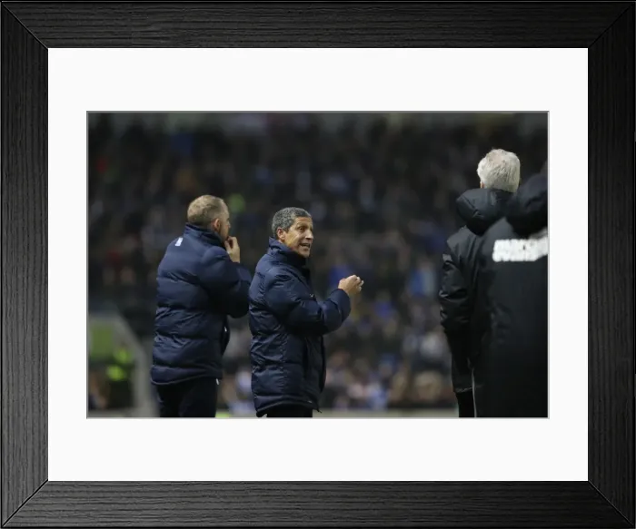 Framed Print : Chris Hughton and Paul Trollope of Brighton & Hove Albion During Ipswich Town Clash in EFL Sky Bet Championship (14FEB17)
