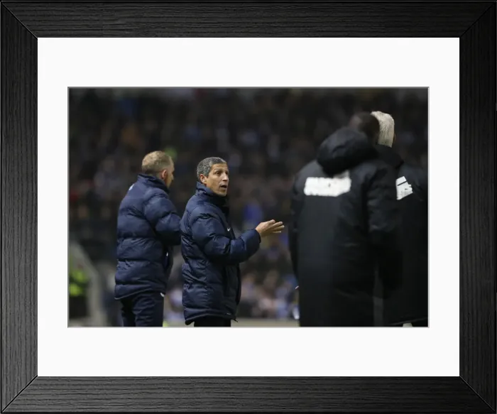 Framed Print : Chris Hughton and Paul Trollope Leading Brighton and Hove Albion against Ipswich Town, EFL Sky Bet Championship 2017 Framed Print : Chris Hughton and Paul Trollope Leading Brighton and Hove Albion against Ipswich Town, EFL Sky Bet Championship 2017