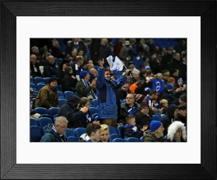 Framed Print : Passionate Clash: Brighton & Hove Albion vs Ipswich Town in EFL Sky Bet Championship (14 February 2017)