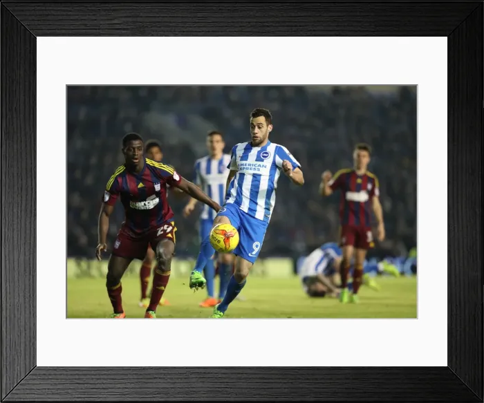 Framed Print : Sam Baldock Scores: Brighton & Hove Albion Defeat Ipswich Town in EFL Sky Bet Championship (14 / 02 / 2017)