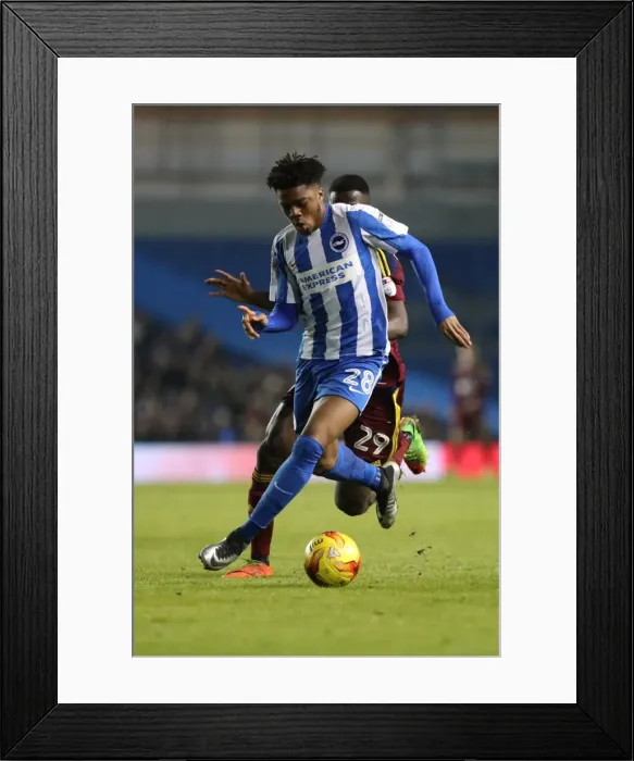 Framed Print : Chuba Akpom (28) of Brighton & Hove Albion in Action Against Ipswich Town, EFL Sky Bet Championship, 14 February 2017 Framed Print : Chuba Akpom (28) of Brighton & Hove Albion in Action Against Ipswich Town, EFL Sky Bet Championship, 14 February 2017