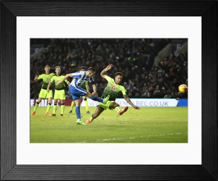 Framed Print : Intense Championship Showdown: Brighton and Hove Albion vs. Reading (25FEB17)
