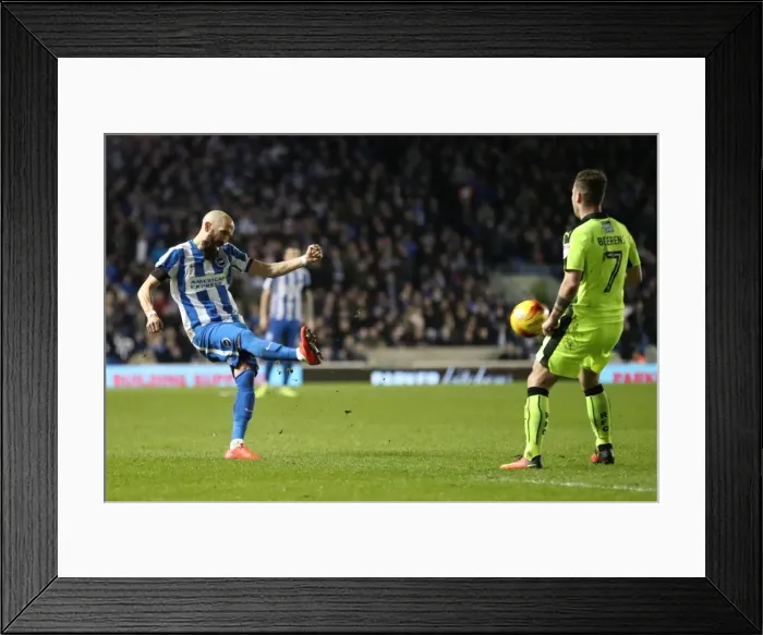 Framed Print : Intense Championship Showdown: Brighton and Hove Albion vs. Reading (25FEB17)
