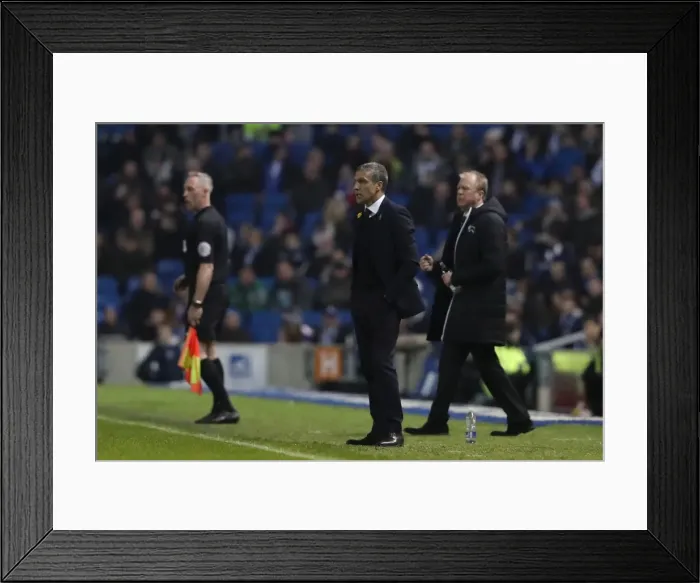 Framed Print : Intense Championship Showdown: Brighton and Hove Albion vs. Derby County (10th March 2017)