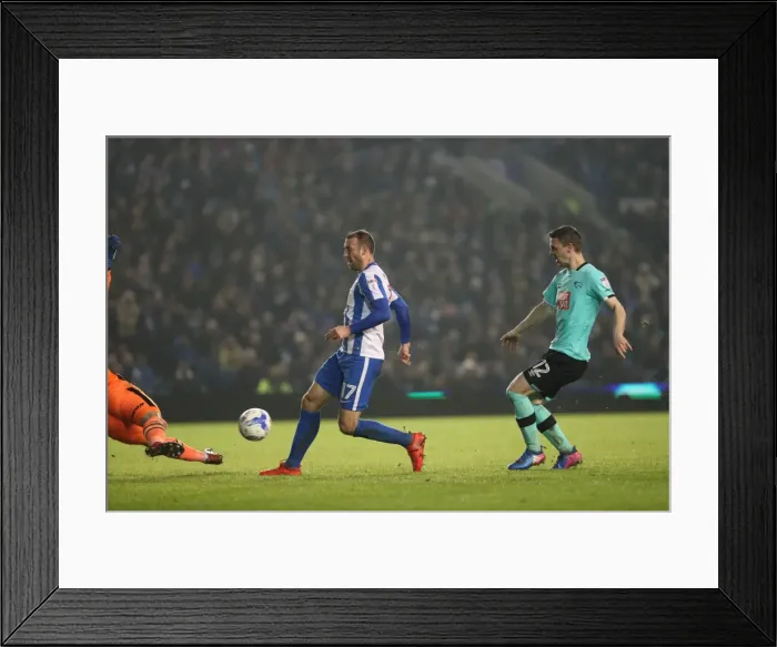 Framed Print : Intense Championship Showdown: Brighton and Hove Albion vs. Derby County (10th March 2017) Framed Print : Intense Championship Showdown: Brighton and Hove Albion vs. Derby County (10th March 2017)