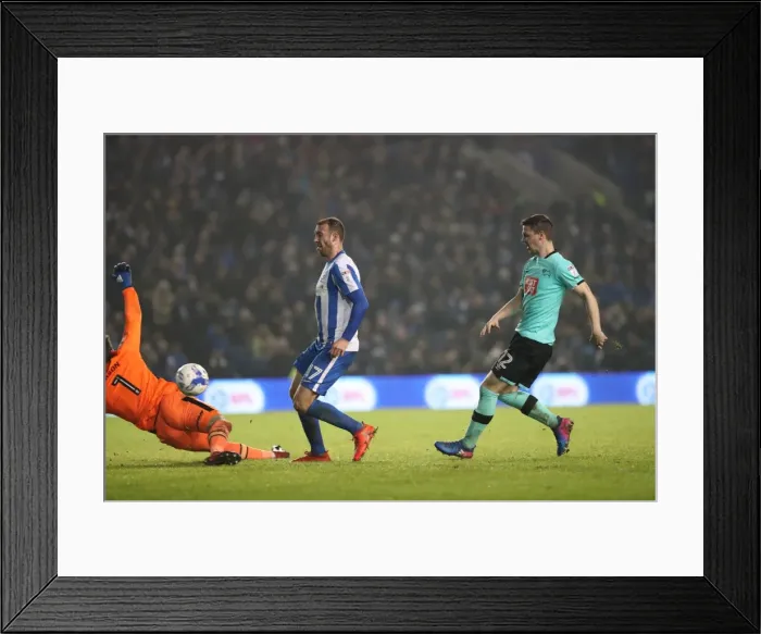 Framed Print : Intense Championship Showdown: Brighton & Hove Albion vs. Derby County (10th March 2017) Framed Print : Intense Championship Showdown: Brighton & Hove Albion vs. Derby County (10th March 2017)