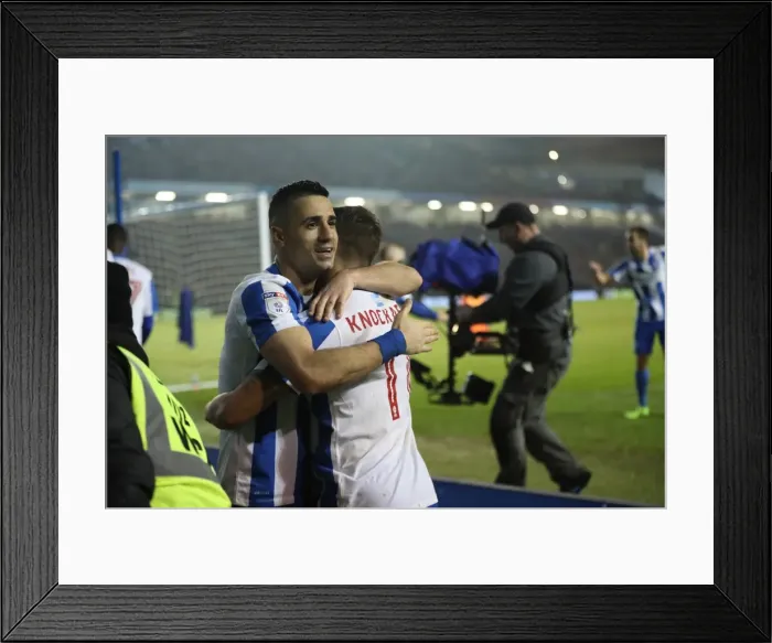 Framed Print : Intense Championship Showdown: Brighton and Hove Albion vs. Derby County (10th March 2017)