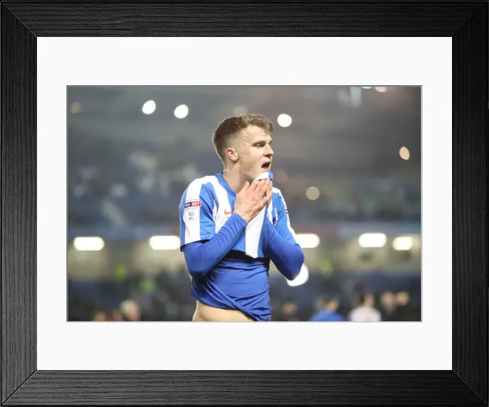 Framed Print : Intense Championship Showdown: Brighton and Hove Albion vs. Derby County (10th March 2017)