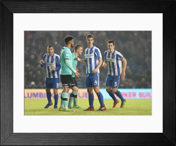 Framed Print : Intense Championship Showdown: Brighton & Hove Albion vs. Derby County (10th March 2017) Framed Print : Intense Championship Showdown: Brighton & Hove Albion vs. Derby County (10th March 2017)