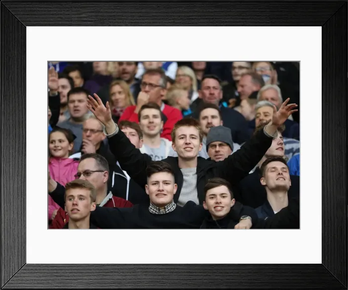 Framed Print : Brighton & Hove Albion Fans Passionate Showing at Molineux Stadium (April 14, 2017): EFL Sky Bet Championship Match vs. Wolverhampton Wanderers