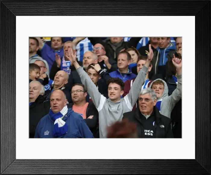 Framed Print : Brighton & Hove Albion Fans at Molineux Stadium during EFL Sky Bet Championship Match vs. Wolverhampton Wanderers (14APR17) Framed Print : Brighton & Hove Albion Fans at Molineux Stadium during EFL Sky Bet Championship Match vs. Wolverhampton Wanderers (14APR17)