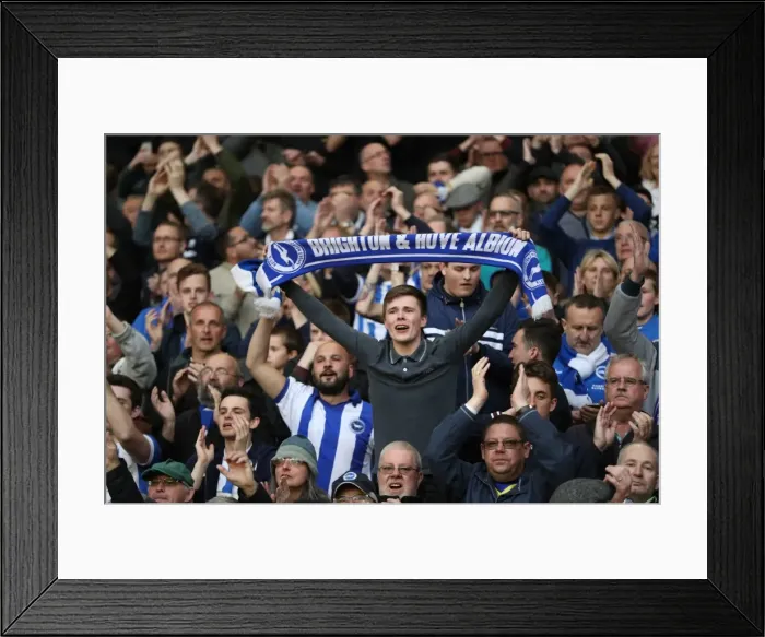 Framed Print : Brighton & Hove Albion Fans Epic Moment at Molineux Stadium during Wolverhampton Wanderers vs. Championship Clash (14th April 2017) Framed Print : Brighton & Hove Albion Fans Epic Moment at Molineux Stadium during Wolverhampton Wanderers vs. Championship Clash (14th April 2017)