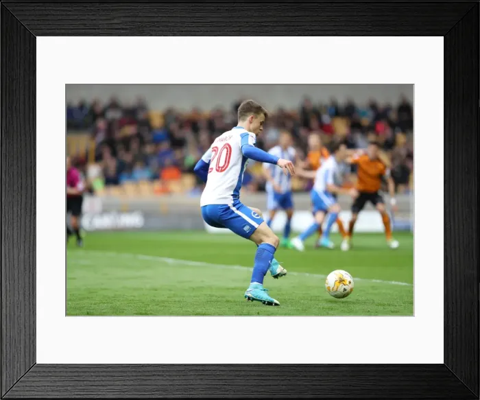 Framed Print : A Tight Championship Battle: Wolverhampton Wanderers vs. Brighton and Hove Albion at Molineux Stadium (14th April 2017)