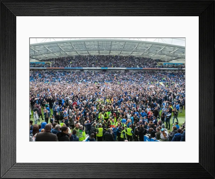Framed Print : Brighton and Hove Albion's Promotion Celebration: A Sea of Seagulls at the American Express Community Stadium (17th April 2017)
