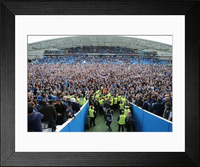 Framed Print : Brighton and Hove Albion Fans Celebrate Promotion to Premier League at American Express Community Stadium (17APR17) Framed Print : Brighton and Hove Albion Fans Celebrate Promotion to Premier League at American Express Community Stadium (17APR17)