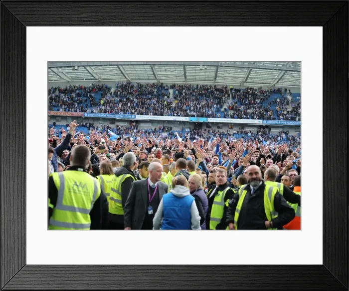 Framed Print : Brighton and Hove Albion Fans Celebrate during EFL Sky Bet Championship Match vs. Wigan Athletic (17APR17) Framed Print : Brighton and Hove Albion Fans Celebrate during EFL Sky Bet Championship Match vs. Wigan Athletic (17APR17)