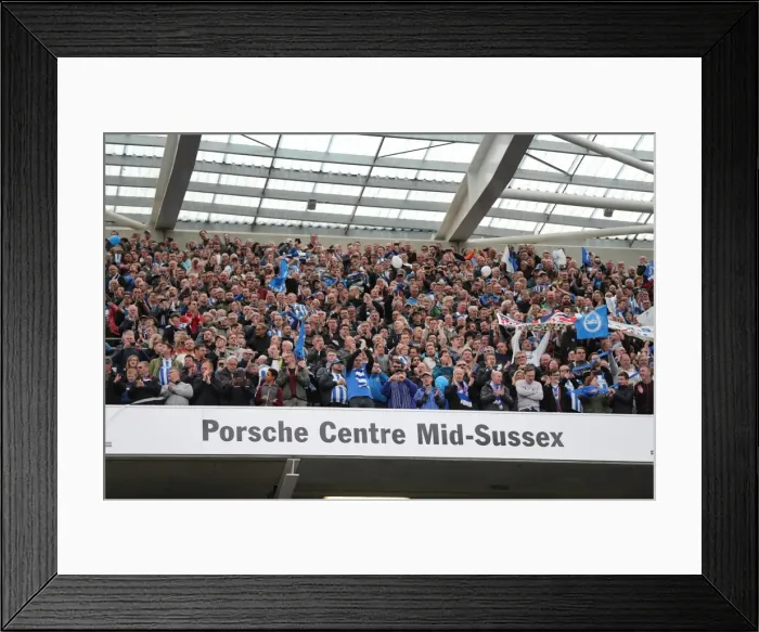 Framed Print : Brighton and Hove Albion Fans in Full Throat: American Express Community Stadium vs. Wigan Athletic (17APR17) Framed Print : Brighton and Hove Albion Fans in Full Throat: American Express Community Stadium vs. Wigan Athletic (17APR17)