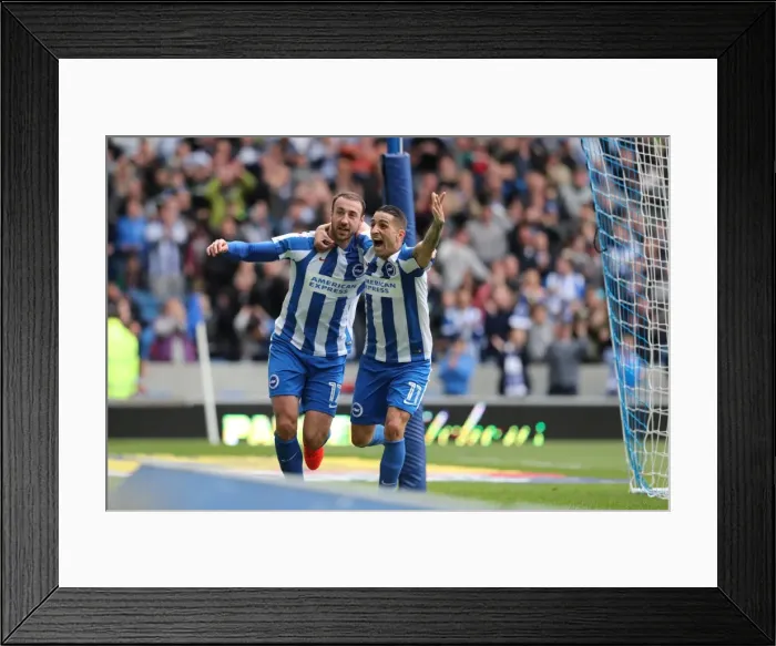 Framed Print : Brighton and Hove Albion vs. Wigan Athletic: A Tight Championship Battle at the American Express Community Stadium (17th April 2017) Framed Print : Brighton and Hove Albion vs. Wigan Athletic: A Tight Championship Battle at the American Express Community Stadium (17th April 2017)