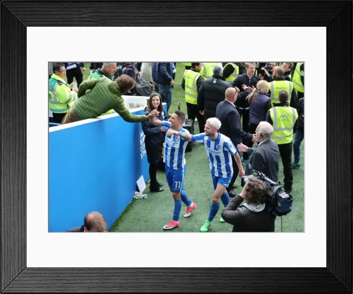 Framed Print : Championship Clash: Brighton and Hove Albion vs. Wigan Athletic at American Express Community Stadium (17th April 2017) Framed Print : Championship Clash: Brighton and Hove Albion vs. Wigan Athletic at American Express Community Stadium (17th April 2017)