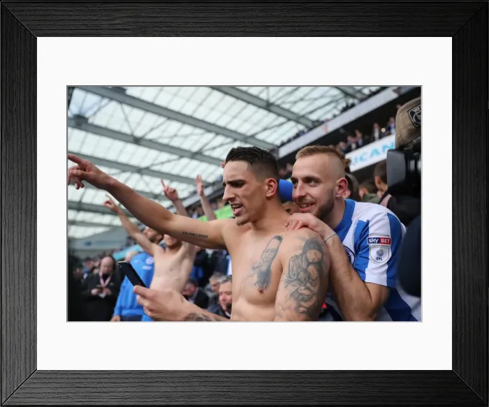 Framed Print : Championship Clash: Brighton and Hove Albion vs. Wigan Athletic at the American Express Community Stadium (17th April 2017) Framed Print : Championship Clash: Brighton and Hove Albion vs. Wigan Athletic at the American Express Community Stadium (17th April 2017)