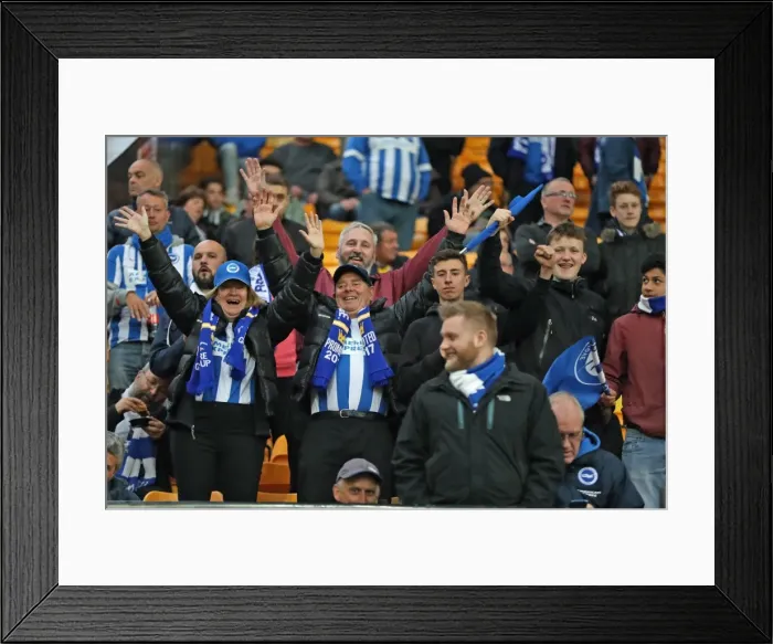 Framed Print : Brighton and Hove Albion Fans at Norwich City's Carrow Road Stadium, 21st April 2017 (EFL Sky Bet Championship) Framed Print : Brighton and Hove Albion Fans at Norwich City's Carrow Road Stadium, 21st April 2017 (EFL Sky Bet Championship)