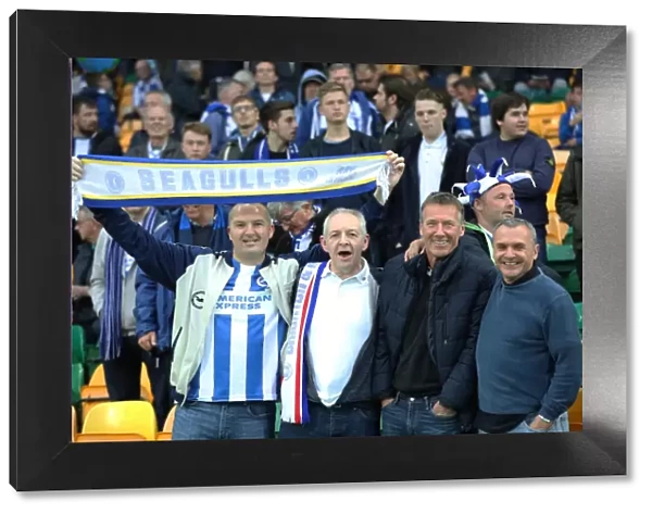 Brighton and Hove Albion Fans at Norwich City's Carrow Road Stadium, EFL Sky Bet Championship 2017